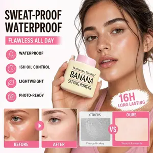 Banana-colored setting powder, waterproof, sweat-resistant and oil-controlling, blurs and minimizes pores to create a matte, skin-smoothing makeup finish, delivering a clean, unnatural-looking-makeup-free complexion suitable for all skin types