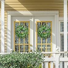 St. Patrick's Day 17.7’’ Shamrocks Wreath with 30 Green Lights Artificial Greenery Clover Wreath for Wall, Window, and Indoor Home Decor Ornaments Decoration Deer