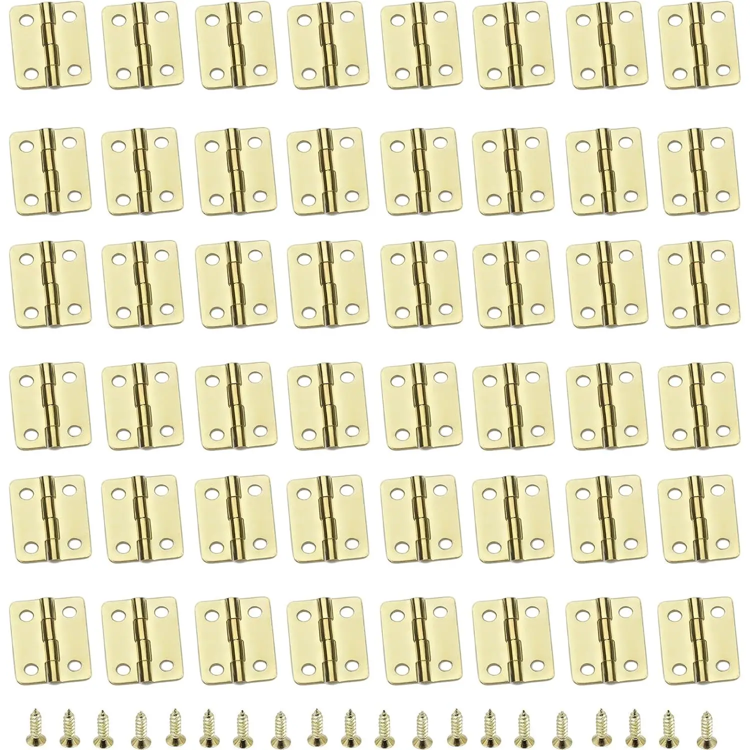 48 count 0.7 Inch Small  Hinge, Mini  Box Hinges with Screws,  Metal Hinges for  Boxes Cabinets Drawers Doors Gates
