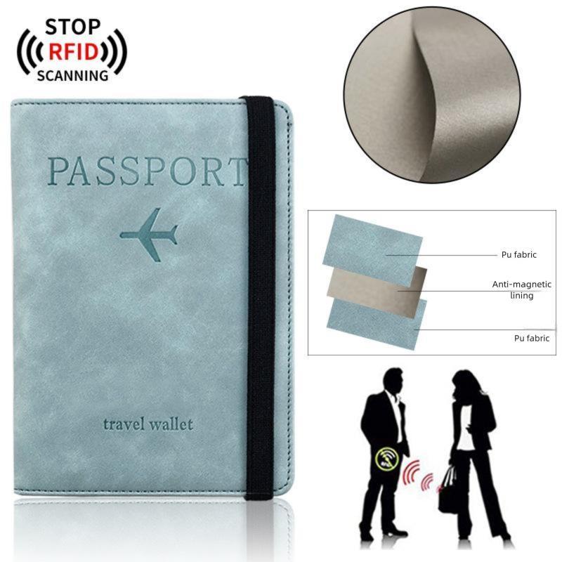 RFID Blocking Passport Holder - PU Leather Travel Wallet with SIM Card Slot & Document Pockets |   Anti-Theft ID Protector for International Travel,UU