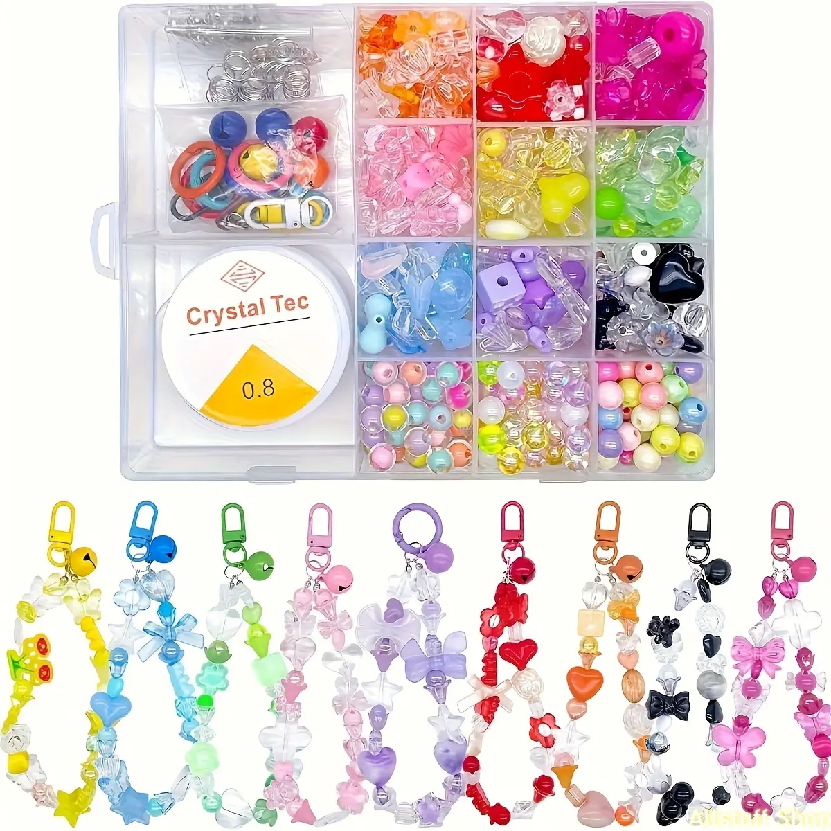 750pcs Acrylic  Aesthetic Beaded Bracelet Making Flower Star Butterfly Powder Colorful  Jewelry Making Beaded, Jewelry Making Kits, Suitable for Bracelet, Jewelly, Keychain Pendant, Etc, Crafts Additions Jewelry Making Fashion Gift Gift