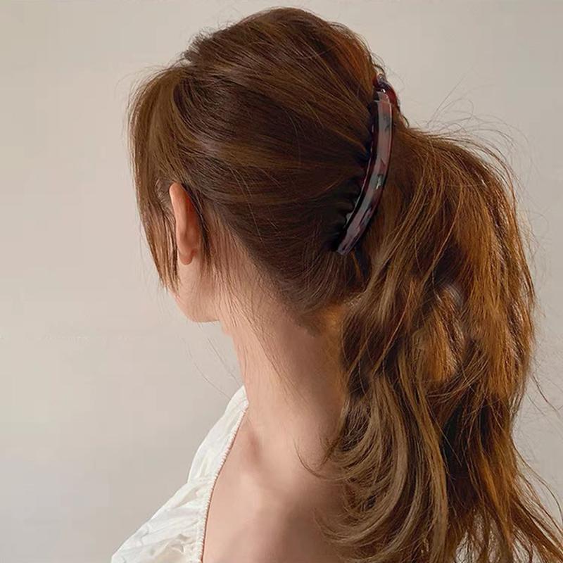 AWAYTR 4Pcs/Set Elegant Large Banana Hair Clips for Women Fashionable Banana Clip for All Hair Types Vintage Hair Clips Ponytail Clip