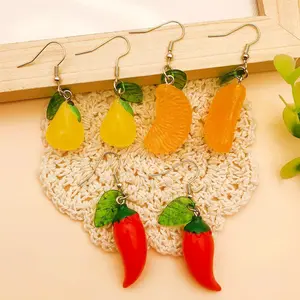 1Pair Fashion Cute Imitation Orange Earrings Creative Funny Fruit Studs Earring For Girls Summer All-match Ear Jewelry Gift