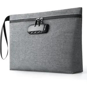 Waterproof Travel Organizer Bag with Combination Lock, Portable Security Pouch, Anti-Theft Storage Bag for Toiletries, Valuables & Travel Accessories