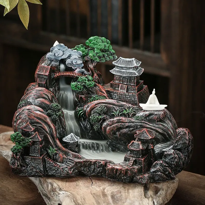 High Mountain Flow Reverse Incense Burner, Ceramic Incense Burner, Home Decor, Home Fragrance Decor, Creative Tea Ceremony Ornament, Resin Craftsmanship
