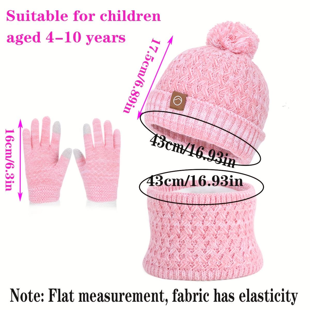 3pcs Outfit Set: Beanie Hat, Scarf & Gloves with Plush Lining for Comfort and Warmth. / Aged 3-10 Years Old in Autumn-Winter Seasonal Activities, Traveling or Vacation; Christmas Thanksgiving Gift Package, Winter Hat, Winter Hat, Seasonal Activity Outfit,