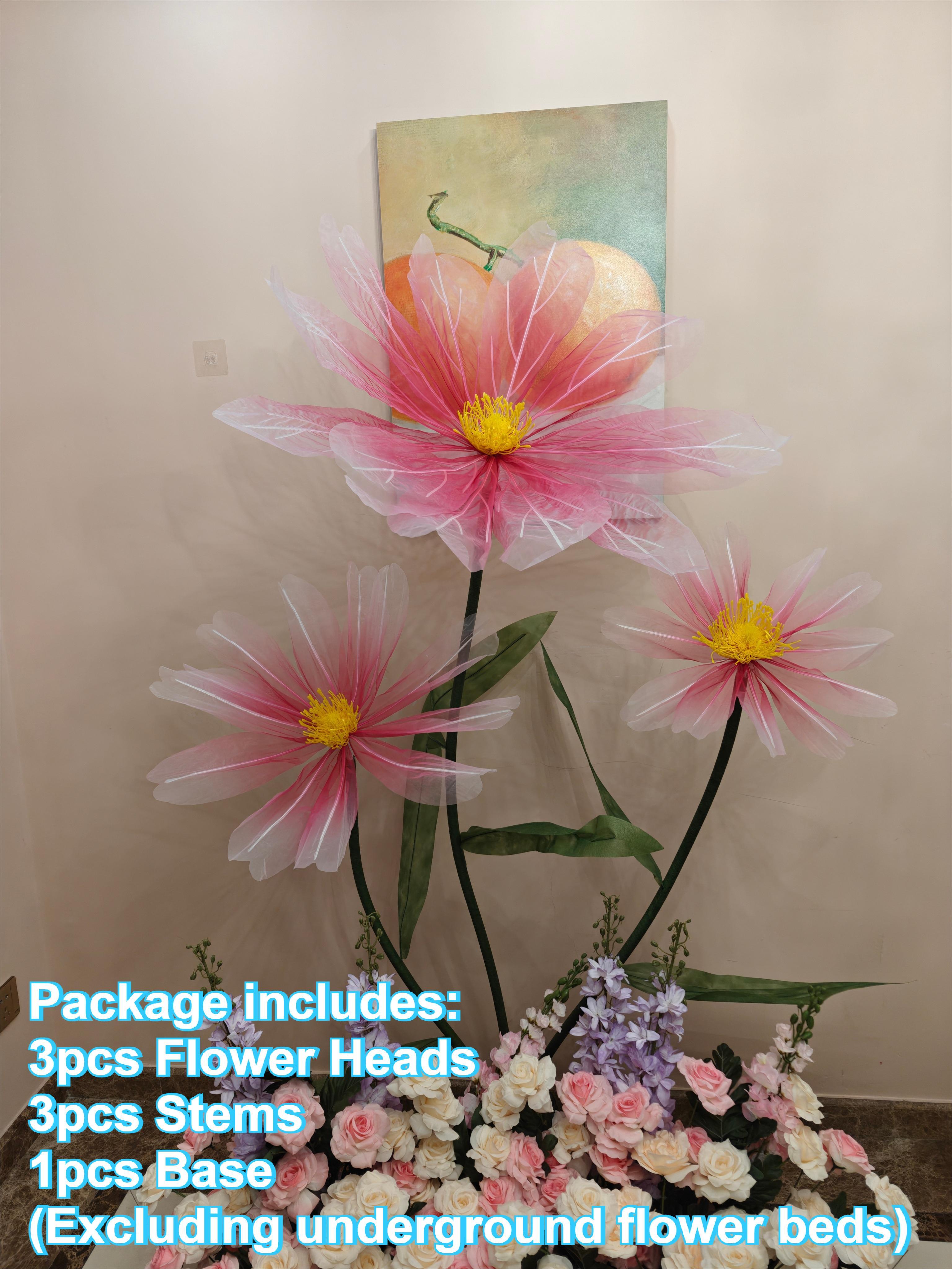 Artificial Silk Flower Wedding Scene Backdrop Decor Silk Yarn Flower Window Display Ornaments Stage Road Guide Floral With Stand