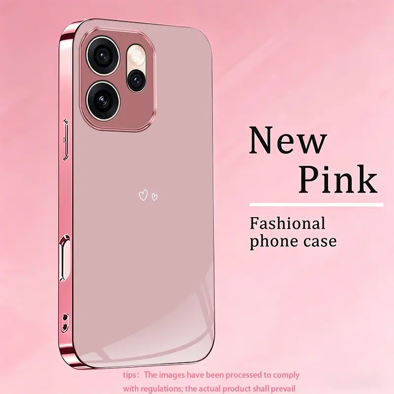 Minimalist and gentle double heart phone case for OPPO Reno2 F/Reno3 Pro 5G/Reno4/Reno4 Pro/Reno4 5G/Reno4 Pro 5G/Reno5 4G/Reno5 Pro 5G/Reno6/Reno6 5G/Reno6 Z Full coverage, stylish and luxurious, high-value protective case