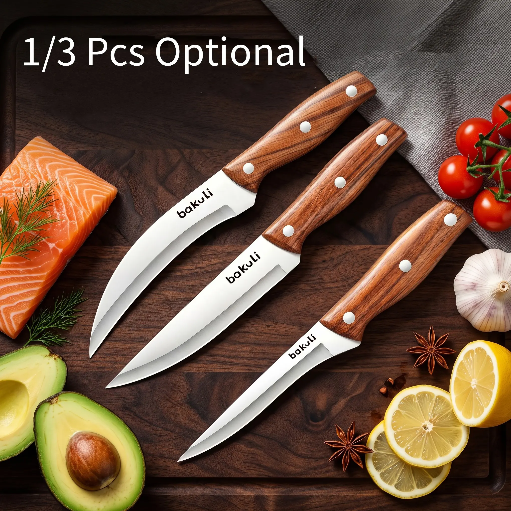 New High-End Kitchen Scissors, Ultra-Sharp Two-In-One Grill Clip and Knife, High-Carbon Stainless Steel Blade, Ideal for Grilling Meat, Poultry, Vegetables, Stainless Steel Knives