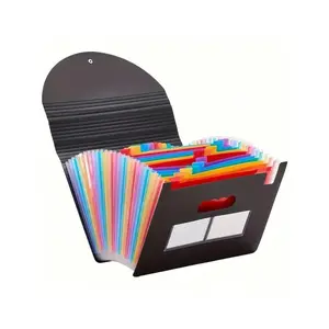 25-Pocket Expandable File Folder - Accordion File Organizer with Tabs, Portable A4 Letter Paper Document Storage Case, Office Accessories for Office Use, Cubicle Work Accessories
