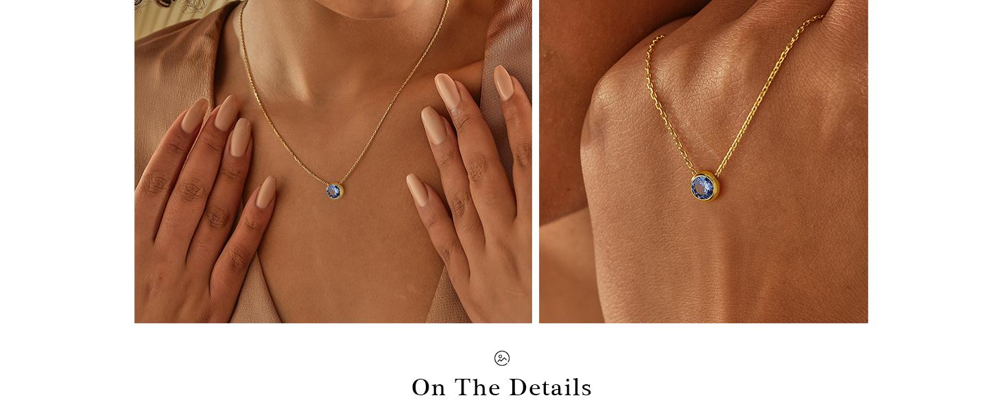 Trendy Birthstone Necklace for Women, Dainty 14K Gold Plated Red Blue Green Diamond Emerald Birthstone Necklace 12 Month Birthstone Jewelry Birthday Gifts for Women Teen Girls