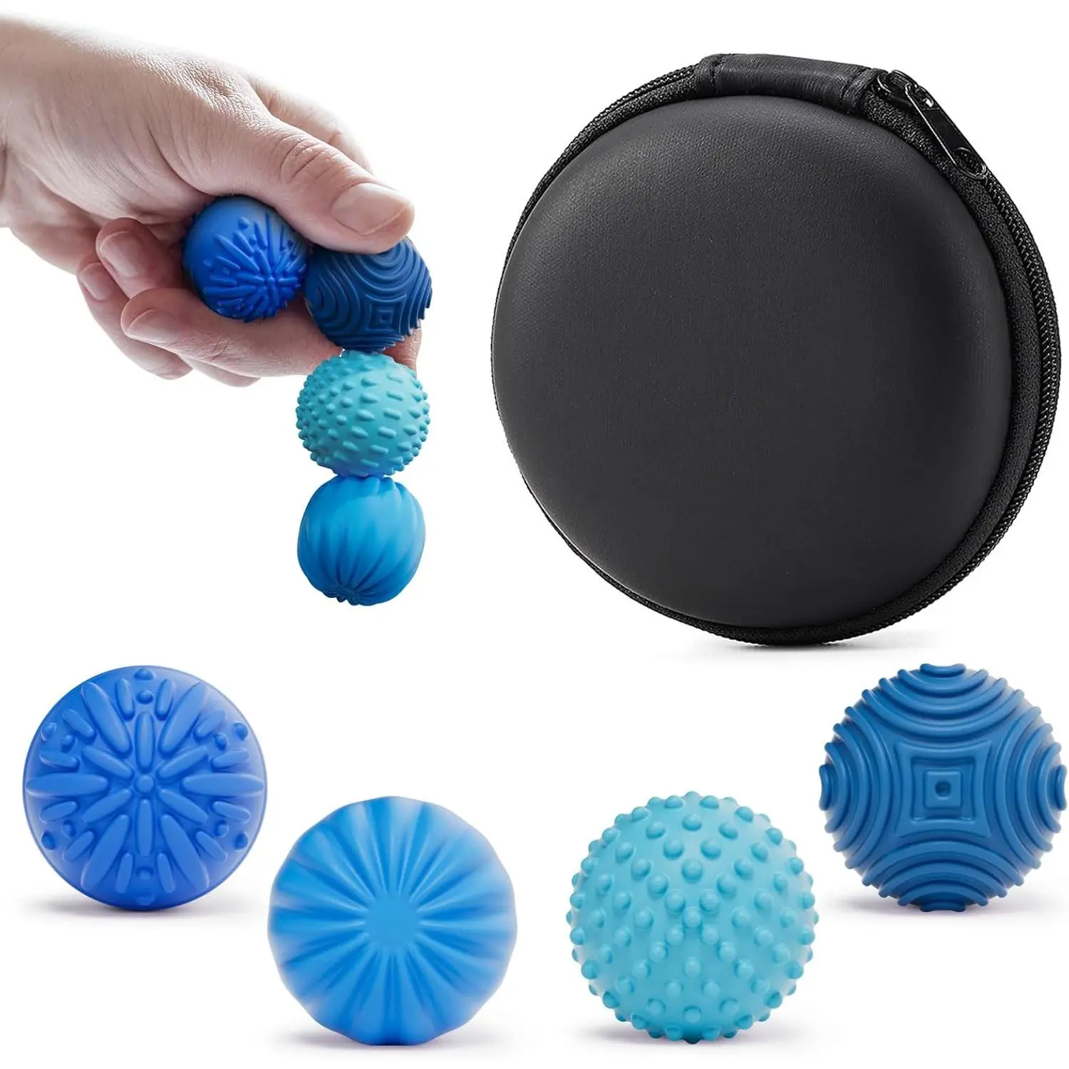 Silicone Magnetic Balls Fidget Toys for Adults & Teens,4PCS Stress Relief Sensory Toys for Autism ADHD Anxiety,Fun Textures Gadgets,Office Desk Toy,Stocking Stuffers for Men Women Teen Giftsfidget toys
