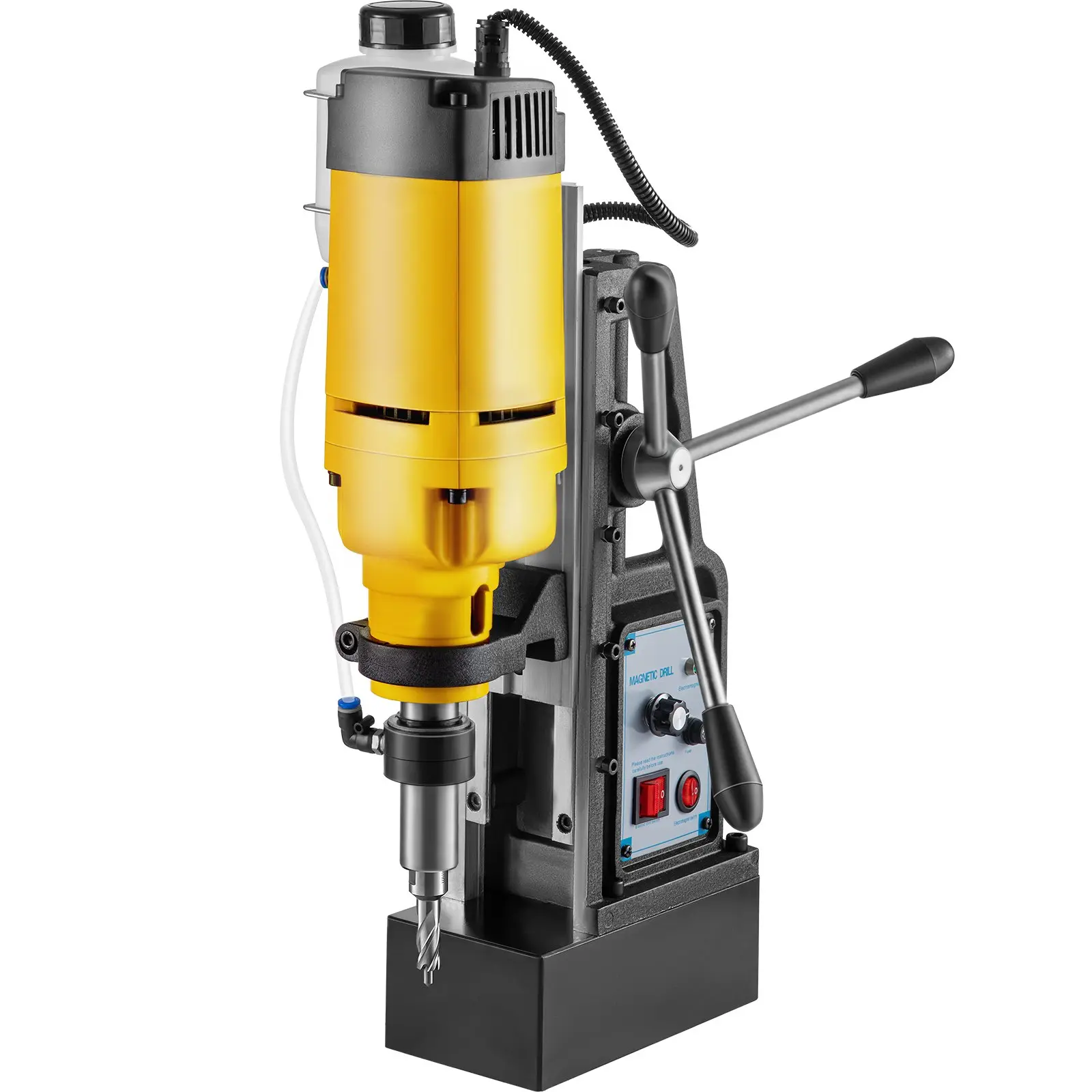 【DealsForYouDays】VEVOR Mag Drill, 0-300 RPM Stepless Speed Electromagnetic Drill Press, 2 Depth 2 Dia Magnetic Core Drill, 2922lbf Boring Tool Drill Press, 1680 Watts Drill Press, Yellow and Black Drill Machine