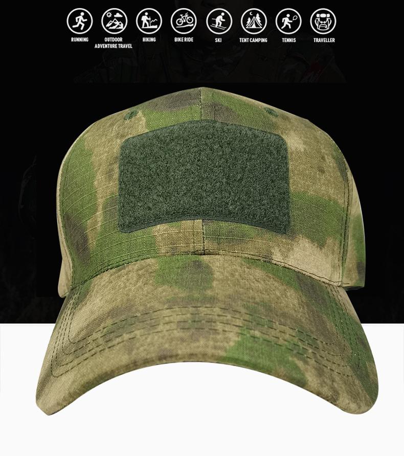 Tactical Camo Baseball Cap for Men & Women, Adjustable Military Dad Hat with Velcro Patch for Outdoor, Hiking, Hunting
