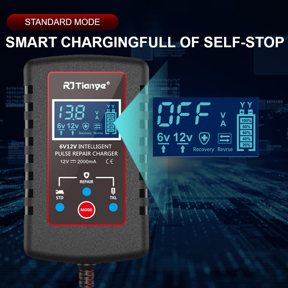 Smart Battery Charger, 1 Count Multipurpose 6V 12V Automatic Float Charger, Car Battery Charger, Car Body Repair Tool