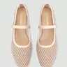 Women's Mesh Breathable Ballet Mary Jane Flats, Square Toe, Metal Buckle Strap, Comfortable Low Heel Shoes for Daily Commute, Office Commuting Shoes, Walking Shoes, Netted Ballet Flats, Feminine Balletina Flats, Fashionable Flats