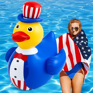 1 Pc 4 ft Patriotic Inflatable 4th of July Pool Float American Flag Giant Duck Inflatable Blow up Duck for Golf Cart Decorations Independence Day 250th Anniversary Parade(Suit Style)fidget toys