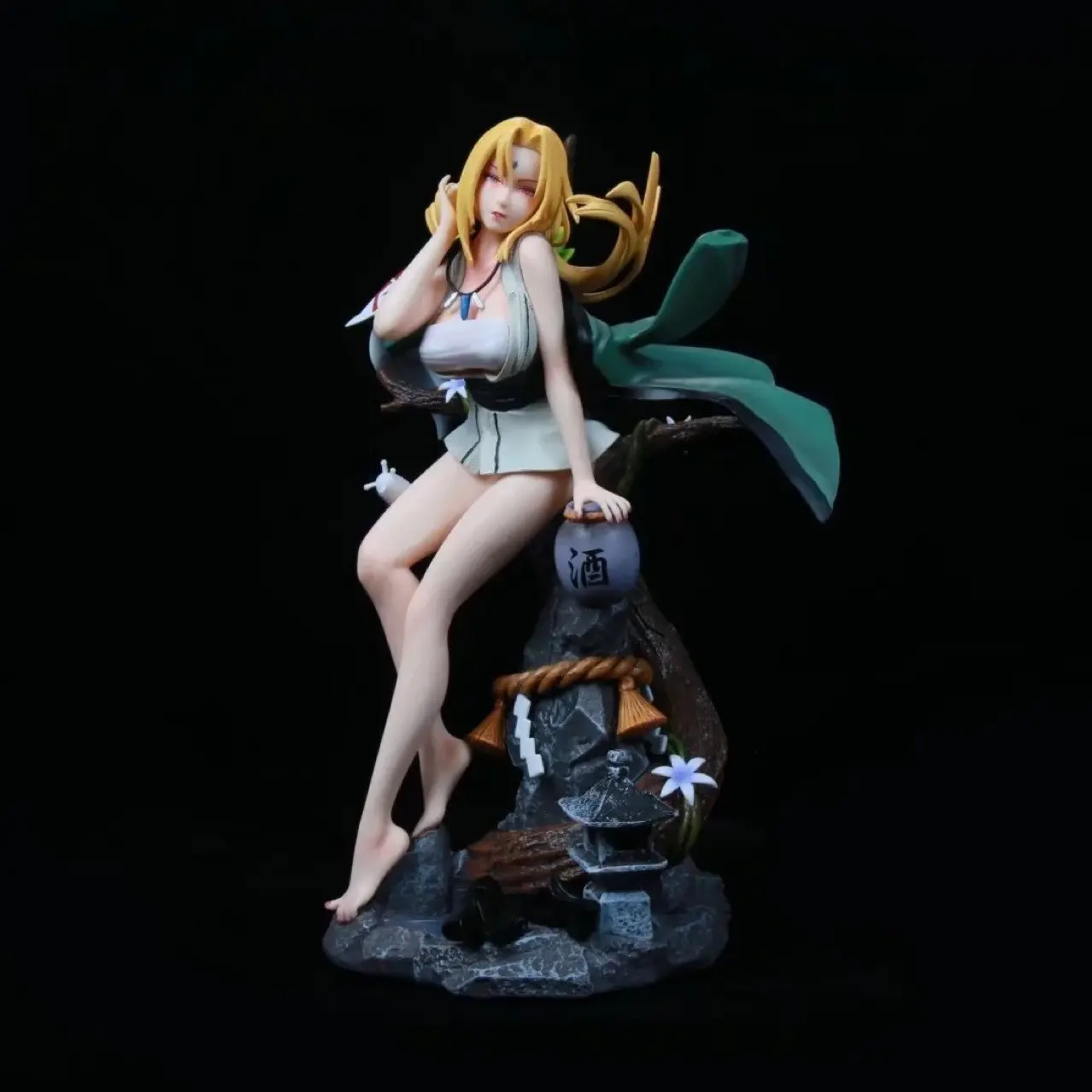 Naruto Konan PVC Figure, Fifth Hokage Drinking Scene Statue, Anime Collectible Model, Naruto Fan Home Decor Gift