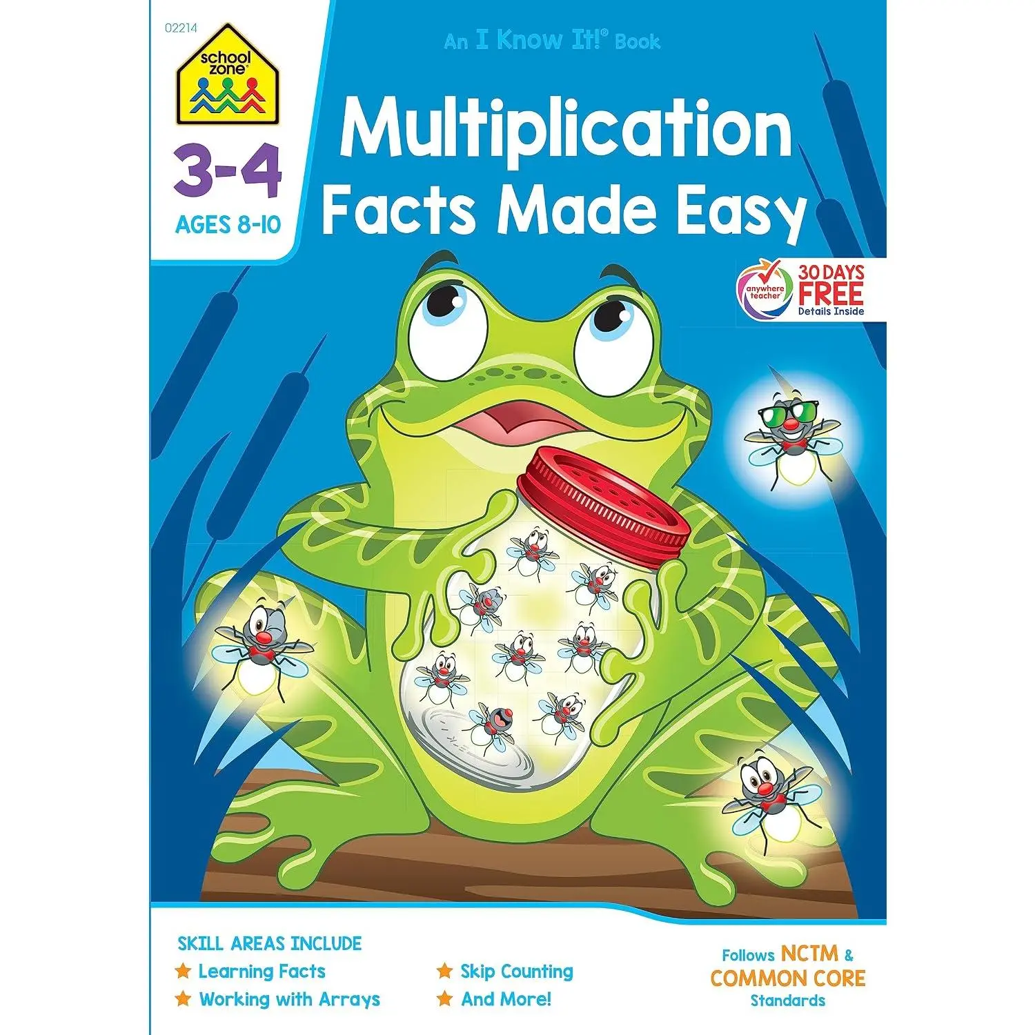 Multiplication Facts Made Easy Workbook: 64 Pages, 3rd Grade, 4th Grade, Math, Skip Counting, Arrays,  Problems, Ages 8 to 10 (I Know It! Book Series) - Paperback