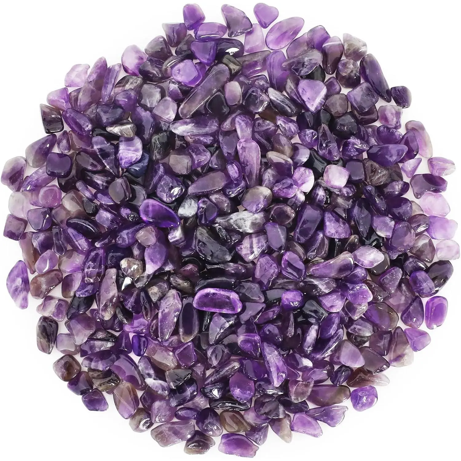 1.1lb Natural Crushed Amethyst Crystal Chips Bulk | Tumbled Healing crystals, Crushed Gemstones for Crafts, Home Decor, Beautiful Package for Gift