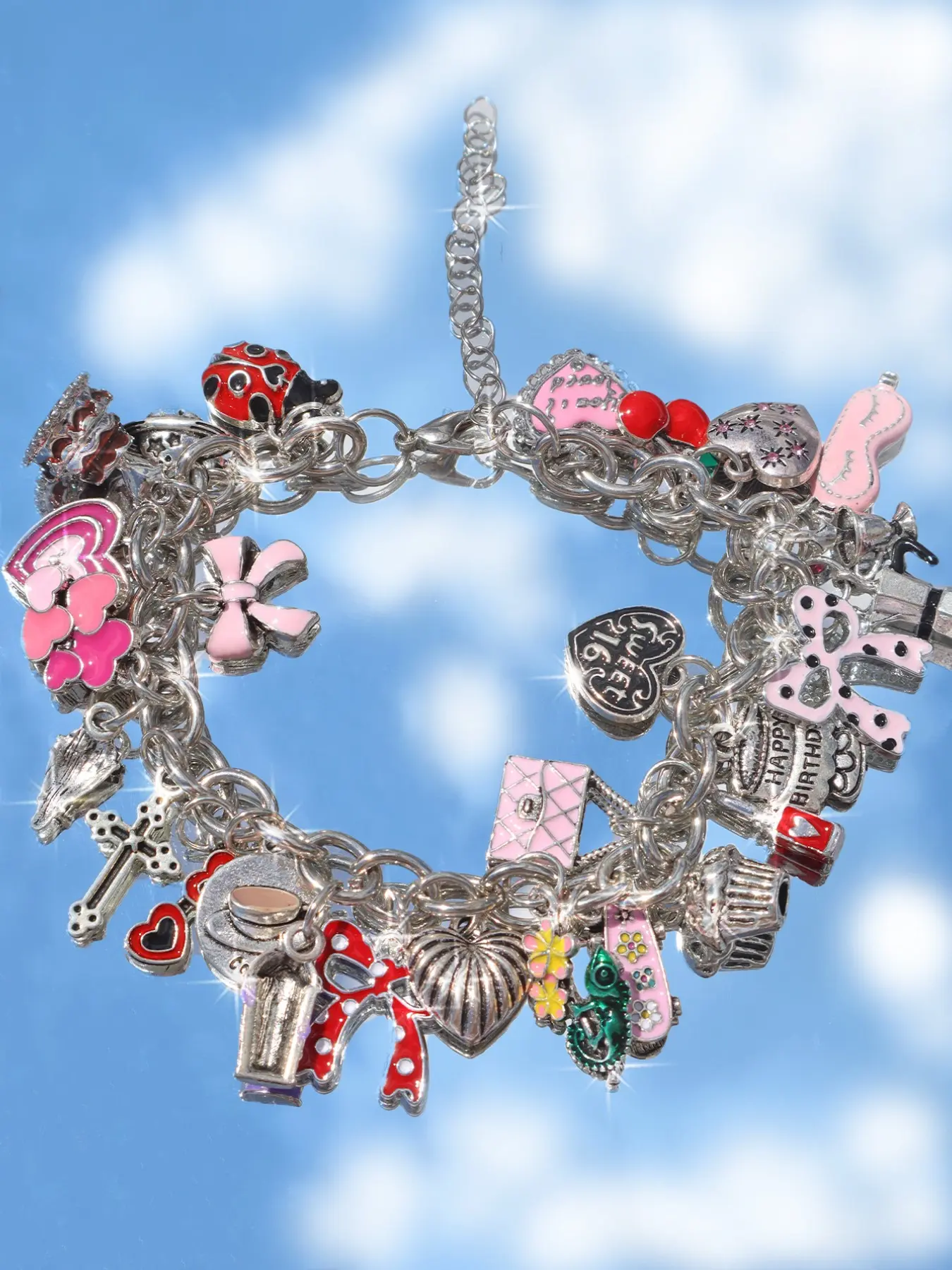 Polka Dot Bow Charm Bracelet, Retro Heart Cake Cross Bag Bracelet, Cactus Hoof Bracelet, All Seasons Fashion Accessory, Fashionable Bracelet Style
