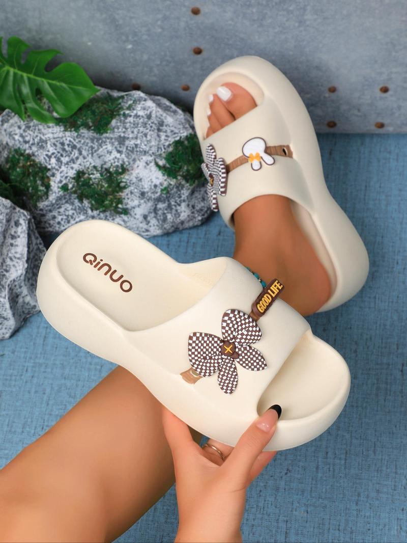 Women's Bowknot Design Slippers, Casual Soft Comfortable Slippers, Non-slip Beach Slippers, Lightweight Slippers for Indoor & Outdoor Wear, Walking Shoes