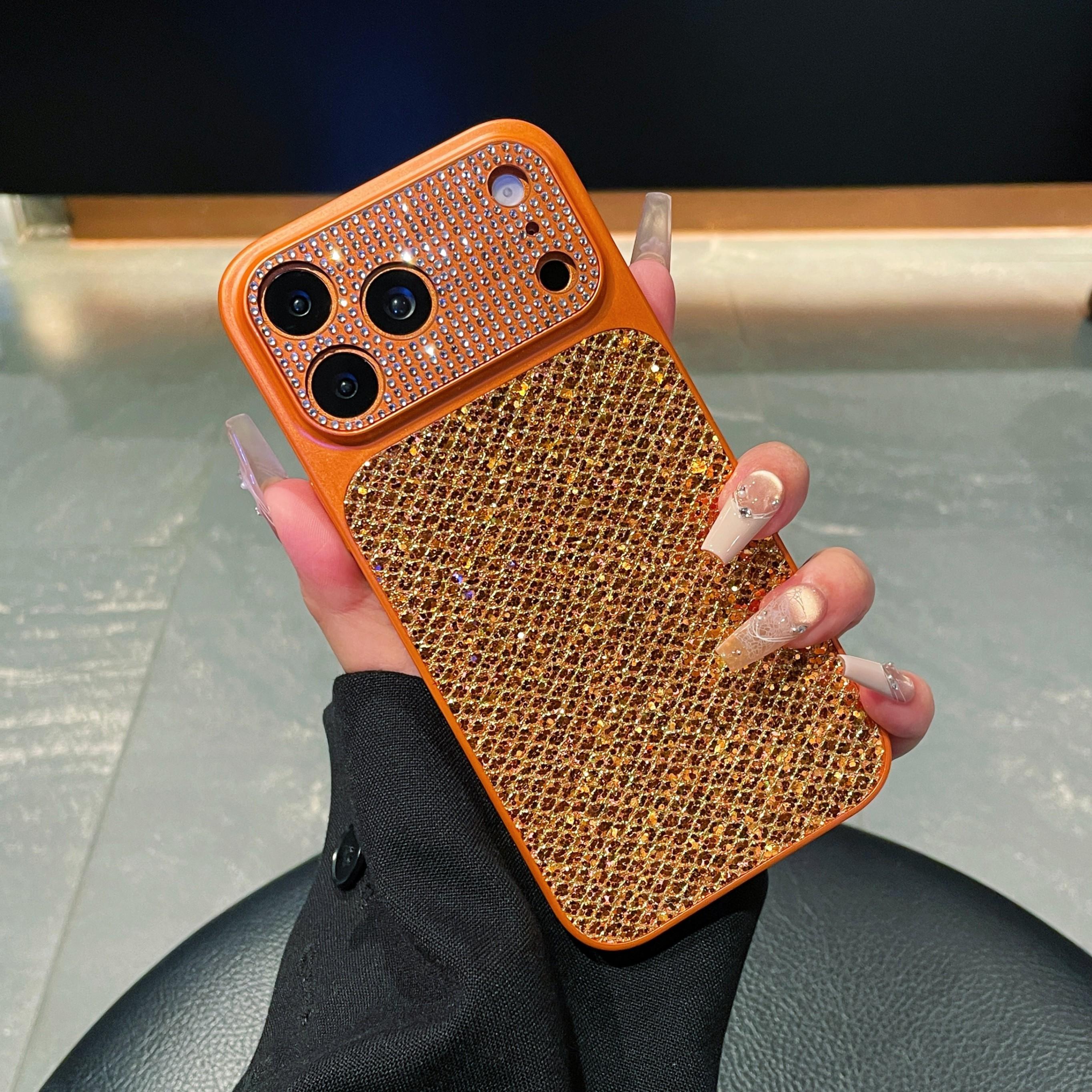 Ins High Value Diamond Light Luxury Rhombus Sequin Phone Case For iPhone 14 15 16 17 Pro Max Phone Case New Advanced Fashion Trendy For Couples Men Women Shockproof Protective Cover