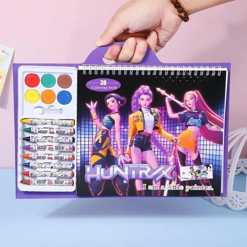 K-Pop Anime Coloring Book for Kids, Singing Queen Colorful Drawing Activity, Safe Art Supplies, Markers, Creative Fun Gift for Children