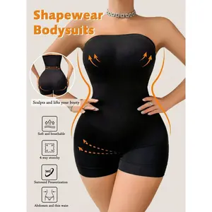 Breathable Lightweight Strapless Sculpting Bodysuit Underwear Womenswear - 3-in-1 Tummy, Bust & Butt Support Shapewear, Seamless No-Show Compression Faja for All-Day Comfort