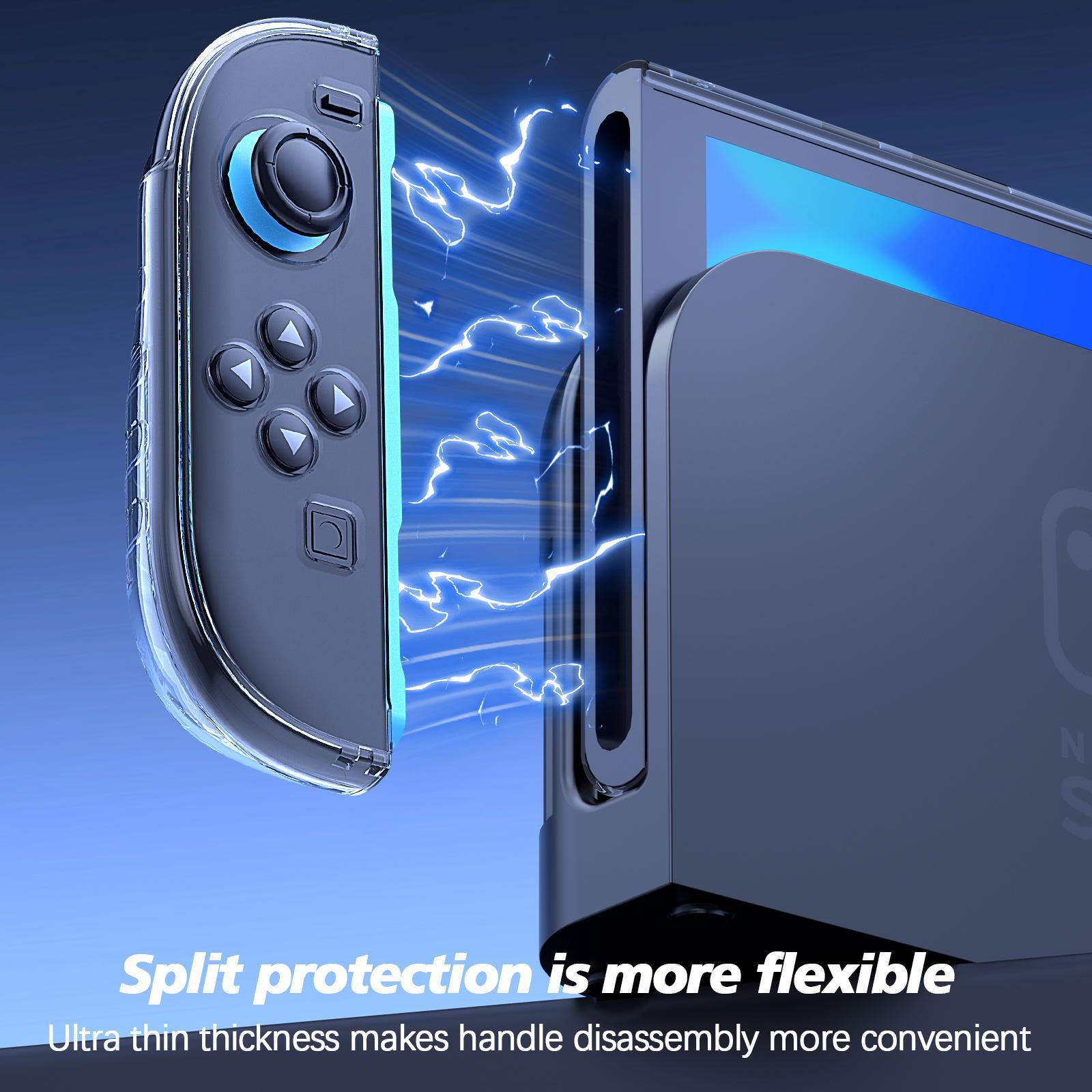 Nintendo Switch 2 Compatible Protective Case, Transparent Shockproof Cover with Anti-Scratch Feature, Includes Screen Protector and Grip Pad