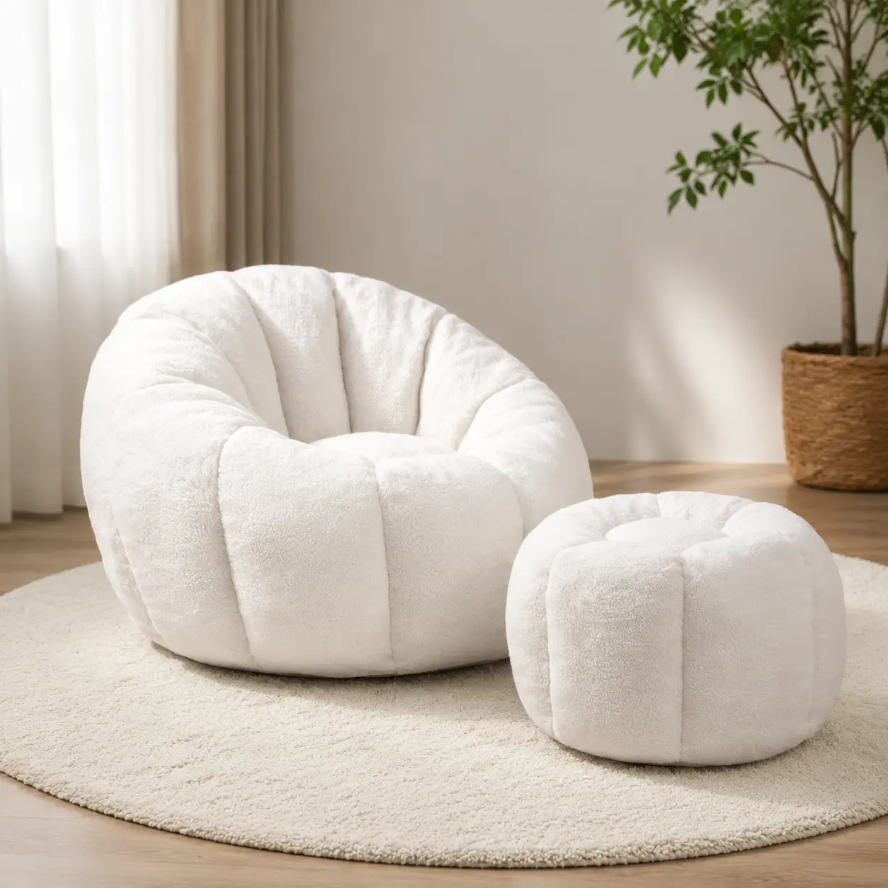 Littleox Bean Bag Chair (Bean Bag Lounger) with Footrests, Foam Padding, Easy Setup, Lazy Look – Comfortable Versatile Leisure Seating for Living Room, Dorm, Beanbag Chairs