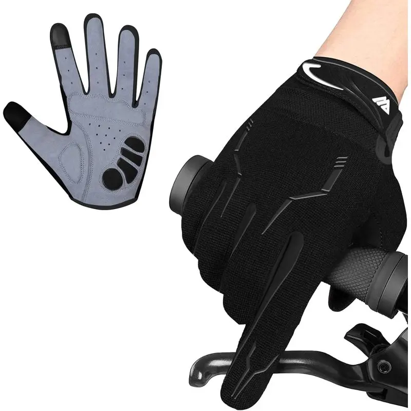 Outdoor activitiesWESTWOOD FOX Cycling Gloves for Men - Full Finger BMX & Mountain Bike Gloves with Touchscreen, MTB, Padded Anti-Slip Grips for Men, Women & Wheelchairs