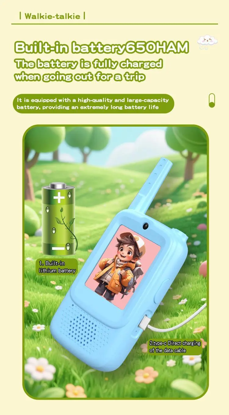 PAXA Video Walkie Talkies for Kids, Handheld 2 Pack Rechargeable Video Intercom Kids Walkies Talkies, Indoor Outdoor Toys for Family Games, Outside, Camping, Hiking for Boys Girls Ages 3-12, Christmas gift, Birthday gift, New year gift