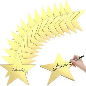 96 Pieces 11 Inch Large Gold Star Cutouts, Double Printed Paper Gold Stars Decor for Movie Night Bulletin Board, Classroom Wall Graduation Party Decorations