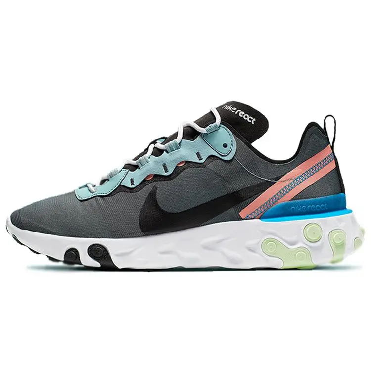 Nike React Element 55 Men's Low-Top Casual Running Shoes with Responsive Cushioning and Breathable Mesh Verifiable, with credentials and supporting global authentication