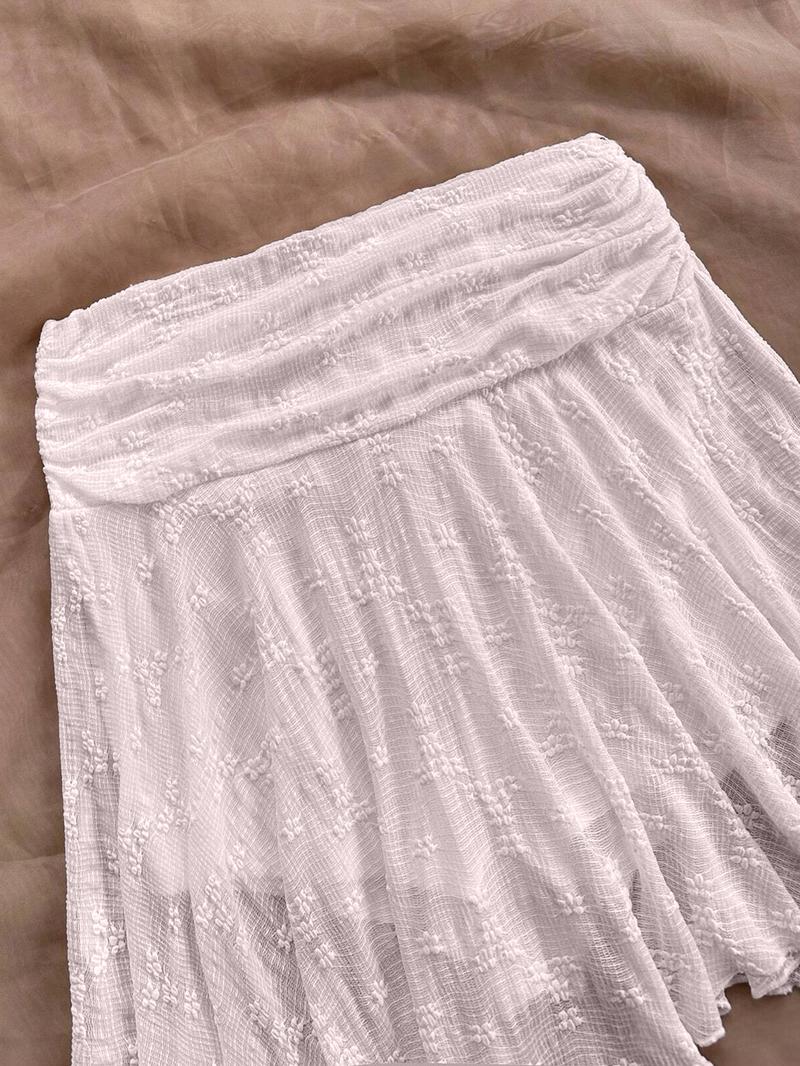 Women's Plain Asymmetrical Hem Skirt, Casual  Short Skirt for Summer, Fashion Women's Skirt for Beach Holiday