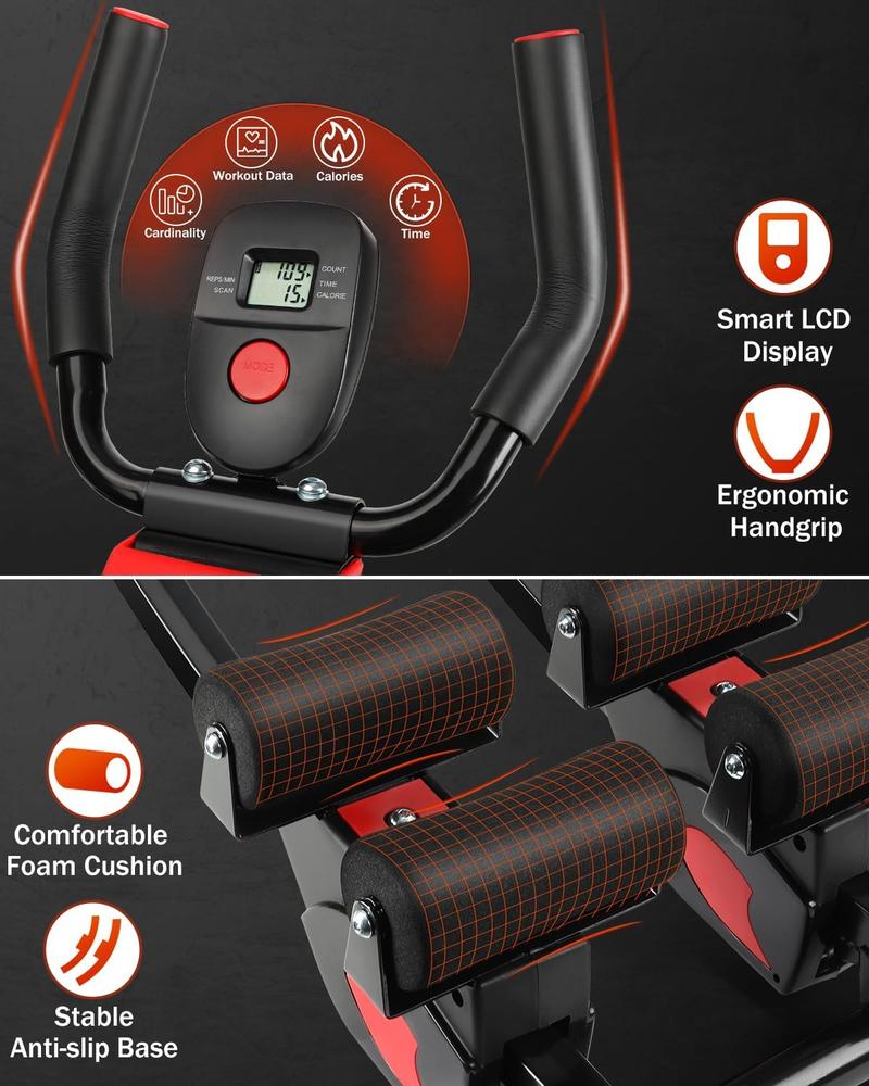 Ab Machine, Adjustable Trainer for Home Gym, Ab Crunch Exercise Equipment for Beginner