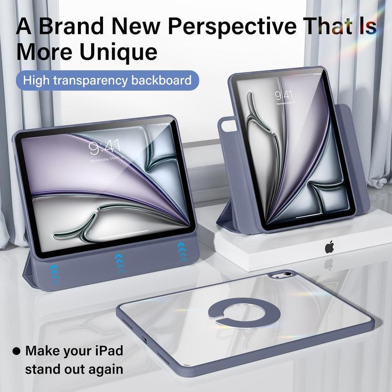 KENKE Magnetic Rotatable Detachable Tablet Case with Pencil Holder, Protective Flip Cover Compatible with iPad, Smart Tablet Accessories, Tablet Casing