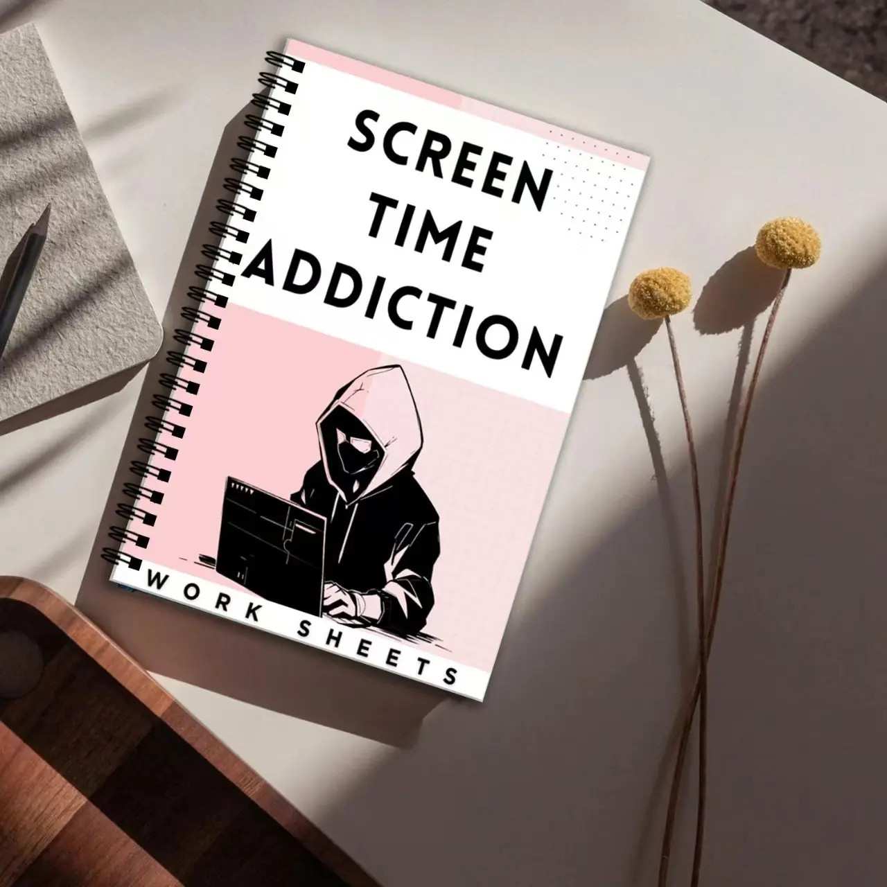 Screen Time Addiction Management Notebook, 50 Pages Stress Relief Planner, Organize Your Screen Time Efficiently, Perfect for Daily Planning