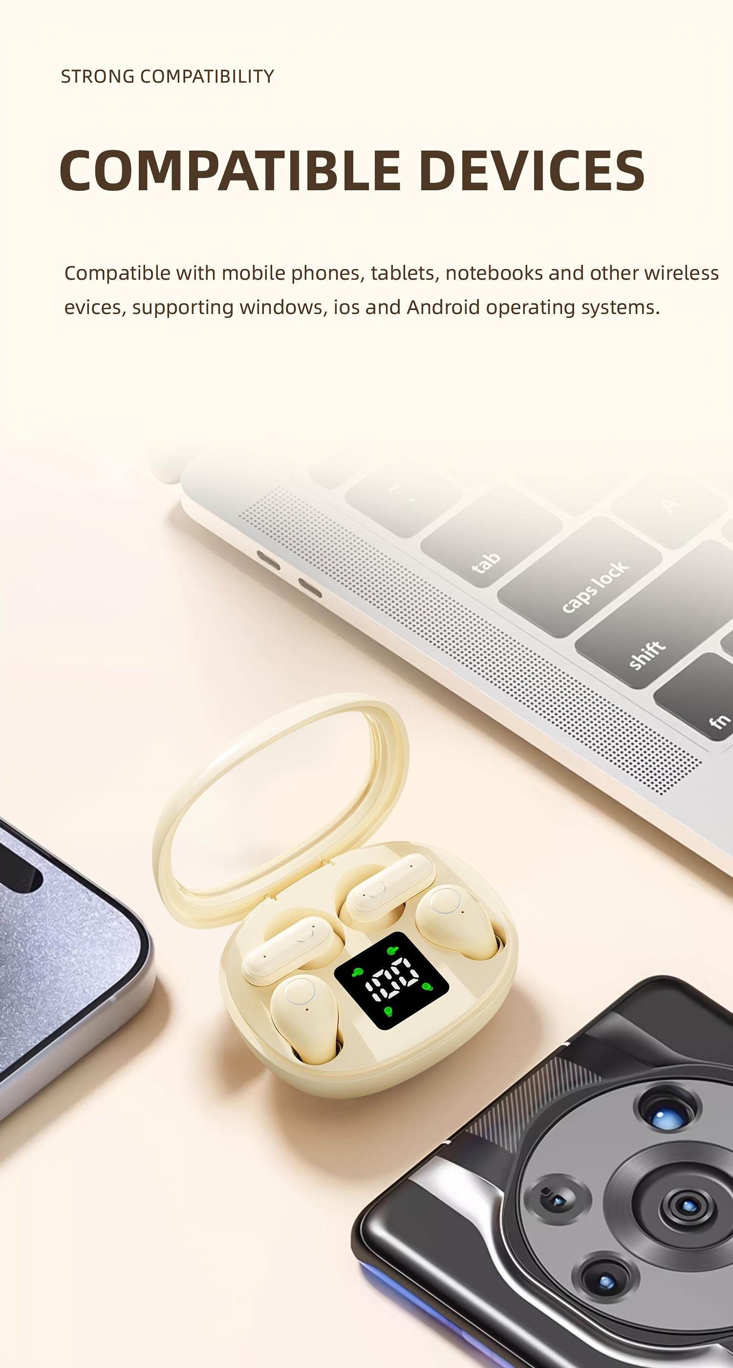 2 Pairs Wireless Earbuds – Mini Invisible Bluetooth 5.4 Headphones with LED Display, Perfect for Sleep, Sports & Gaming