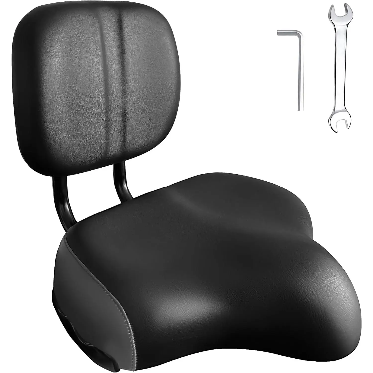 Bike Seat with Backrest Oversized Ergonomic Adjustable Height for Men and Women Tricycle City Commuter Electric Bike