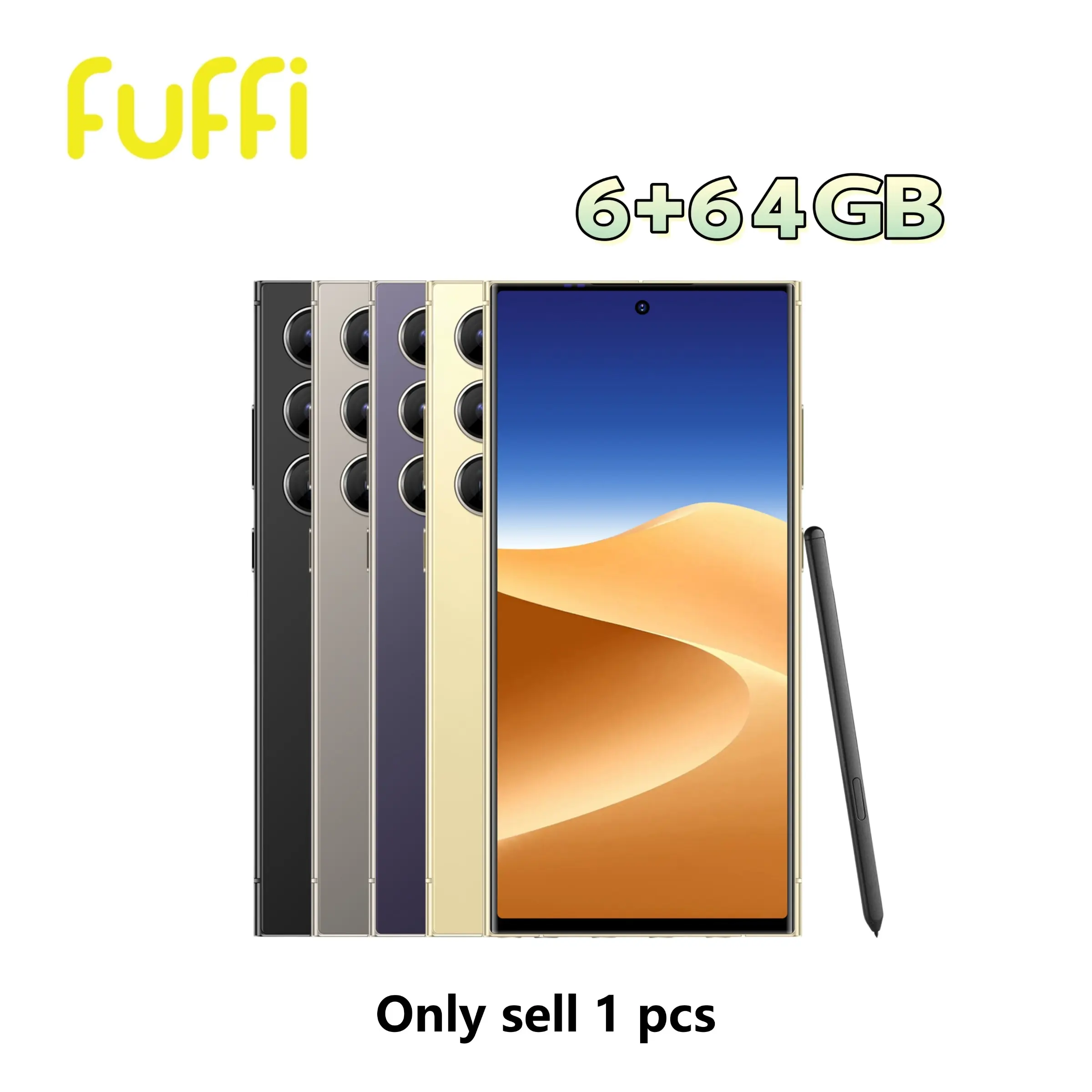Fuffi Smart Phone 6.8-Inch HD Screen, 6gb RAM 64GB ROM, Octa-Core Processor, 8mp+20mp Camera, 4G network, Dual Sim, 4100mah Battery, Android, HD Display, Dual Sim Support