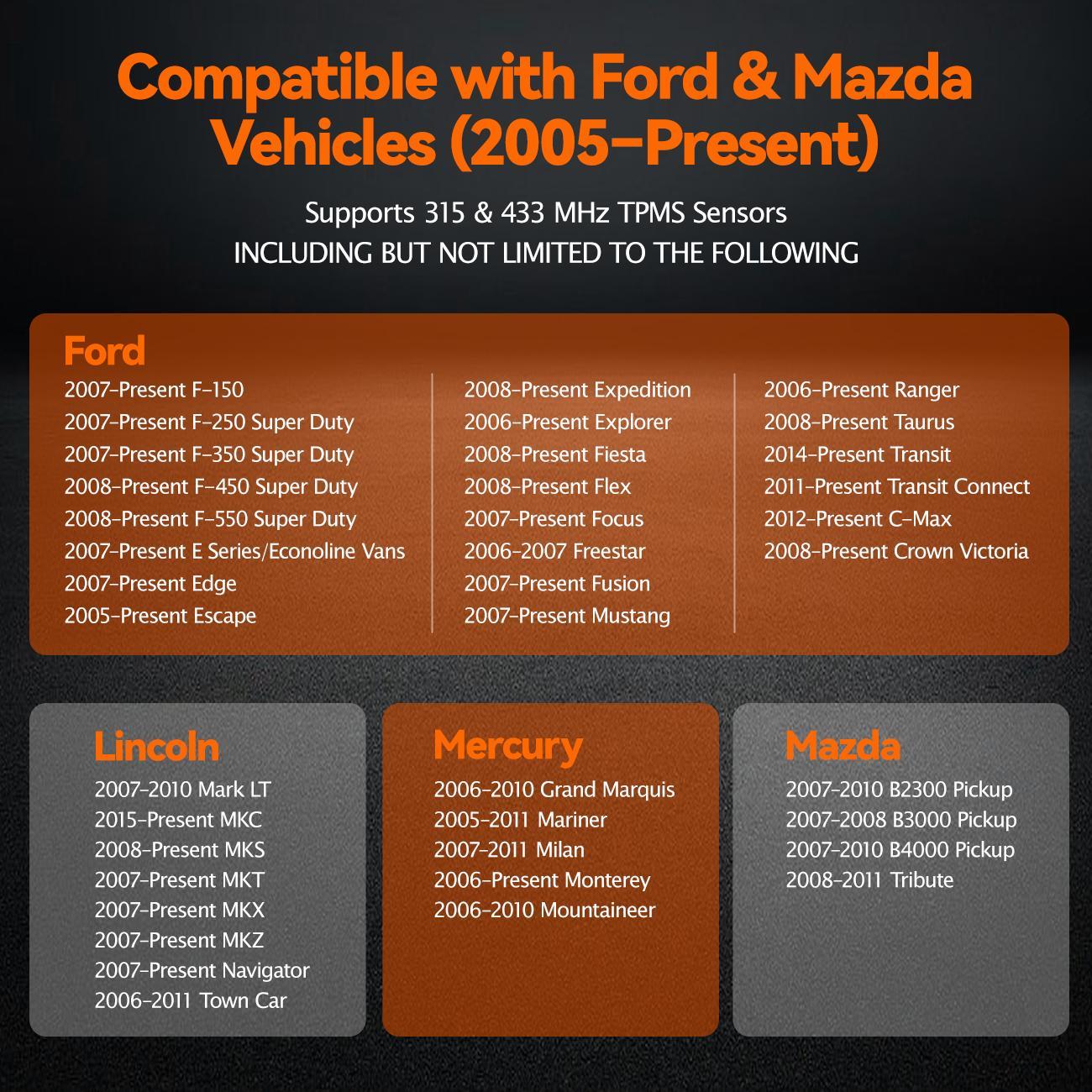 VXDAS TPMS19 for Ford | Tire Pressure Sensor Relearn & Reset Tool | Essential for F-150, F-250, F-350, Mustang, Explorer & Lincoln (2006-2025)