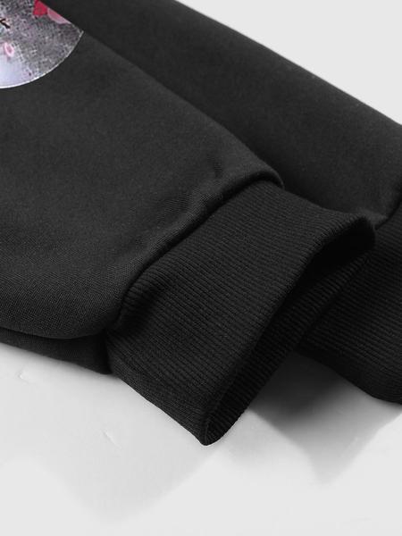 Men's Floral Print Drop Shoulder Thermal Lined Hoodie, Graphic Print Hoodie, Fashion Casual Regular Fit Drawstring Pocket Hooded Sweatshirt, Casual Streetwear Sweatshirt for Daily Holiday Outdoor Wear, Men Clothes for Fall & Winter