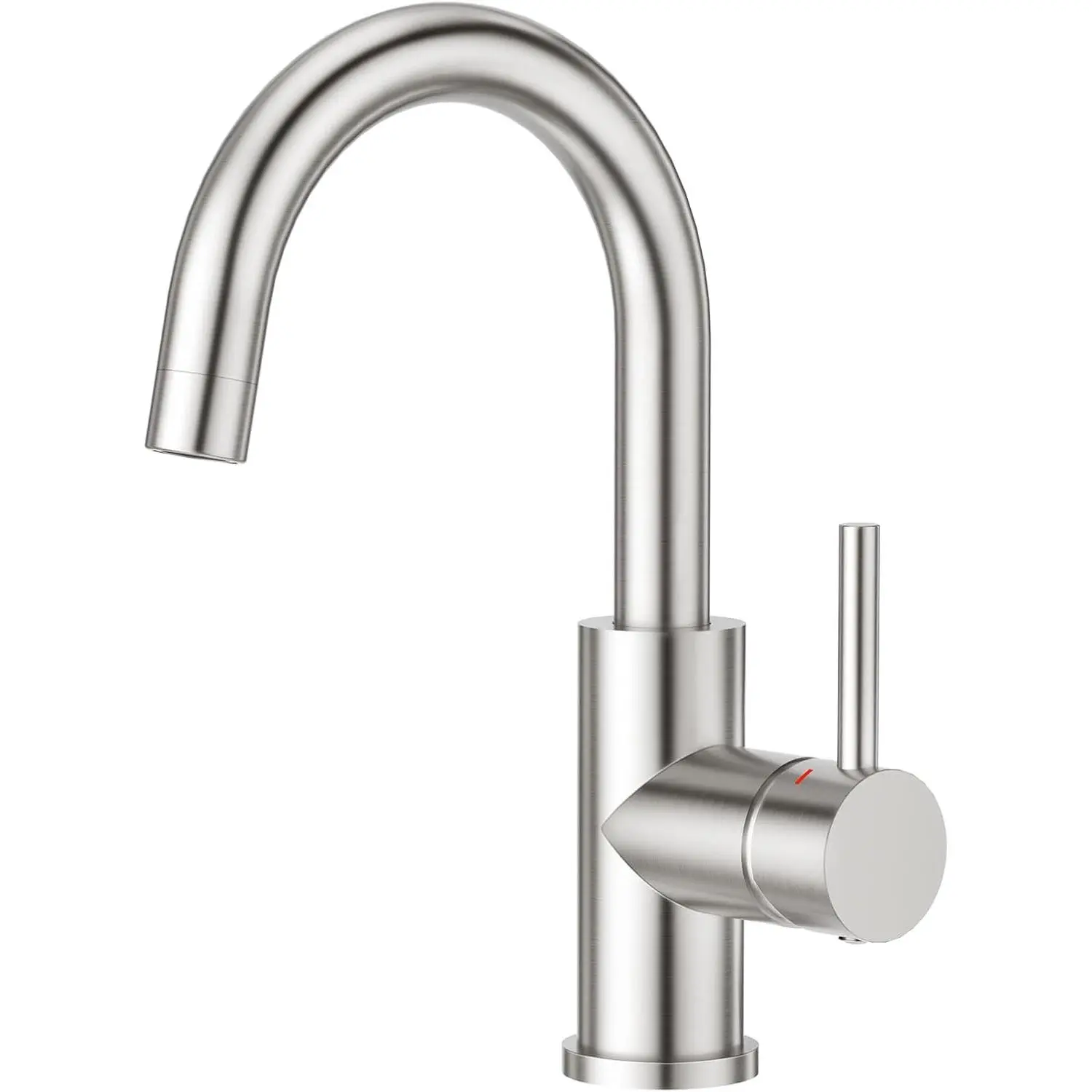 CREA Brushed Nickel Stainless Steel Compact Single-Hole Mini Faucet with Solid Finish, Multifunctional Utility Fixture for Kitchen/Bath Use