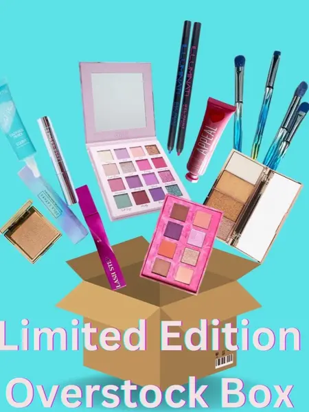 Limited Edition Cosmetic Overstock Bundle - Includes 9 or 17 Makeup Essentials: Eyeshadow Palettes, Lip Gloss, Blush, Liner, Eyebrow Products, Mascara, Setting Spray, Brush Set & More, Ships from California