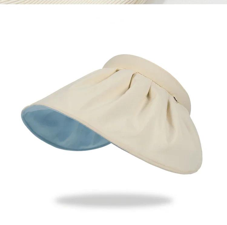2025 Banana Shell Sun Visor Cap with Female  Protection in Summer Covering Face Beach Visor Riding Empty-top Bucket Hat