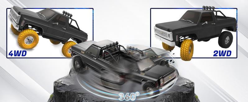 FMS 1/10 RC Crawler FCX10 Chevy K5 Blazer RS RC Car Officially Licensed Car Model RC Pickup Truck Hobby RC Offroad Rock Truck DIG/4WD/FWD 11CH 2.4GHz Remote Control Car for Adults Included (RS does not come with Charger and battery)