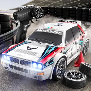 1/24 Scale Professional RC Drift Remote Control Car Set, 2.4 Ghz System, Adjustable LED Headlights, Replaceable Wheels, Best Gift for Boys