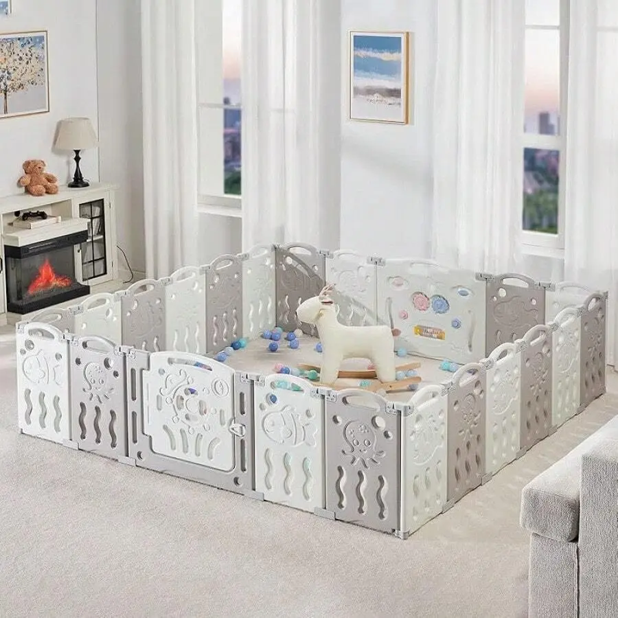 Adjustable Baby Playpen With 14/18/22 Panels – Foldable Kids Activity Centre, Portable Safety Play Yard Indoor And Outdoor Use